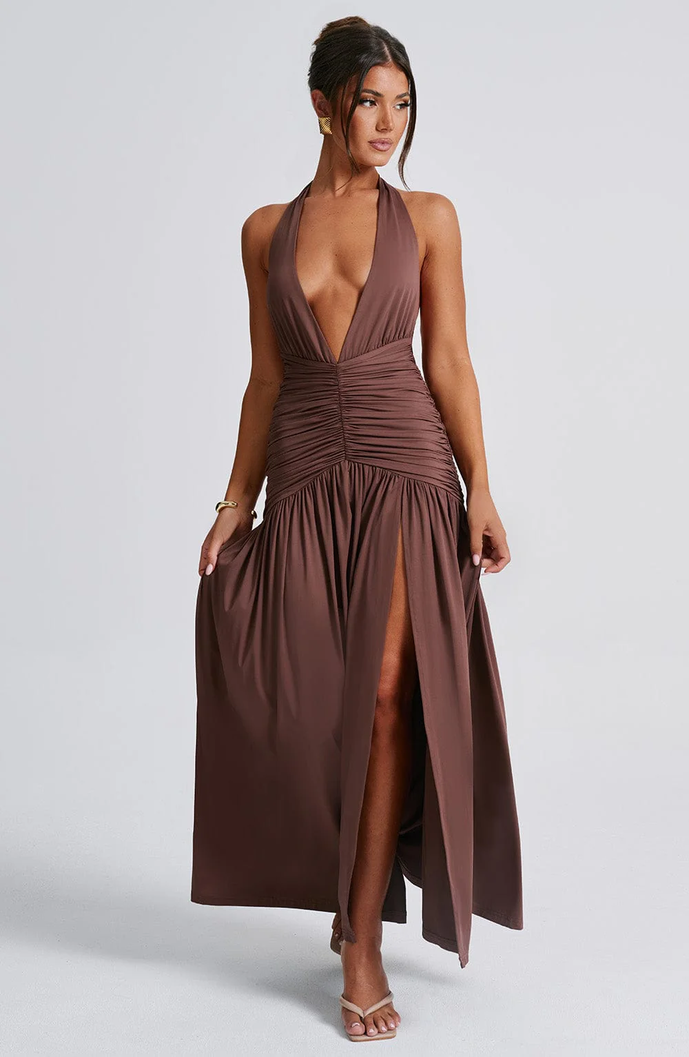 Plisseekleid mit Schlitz